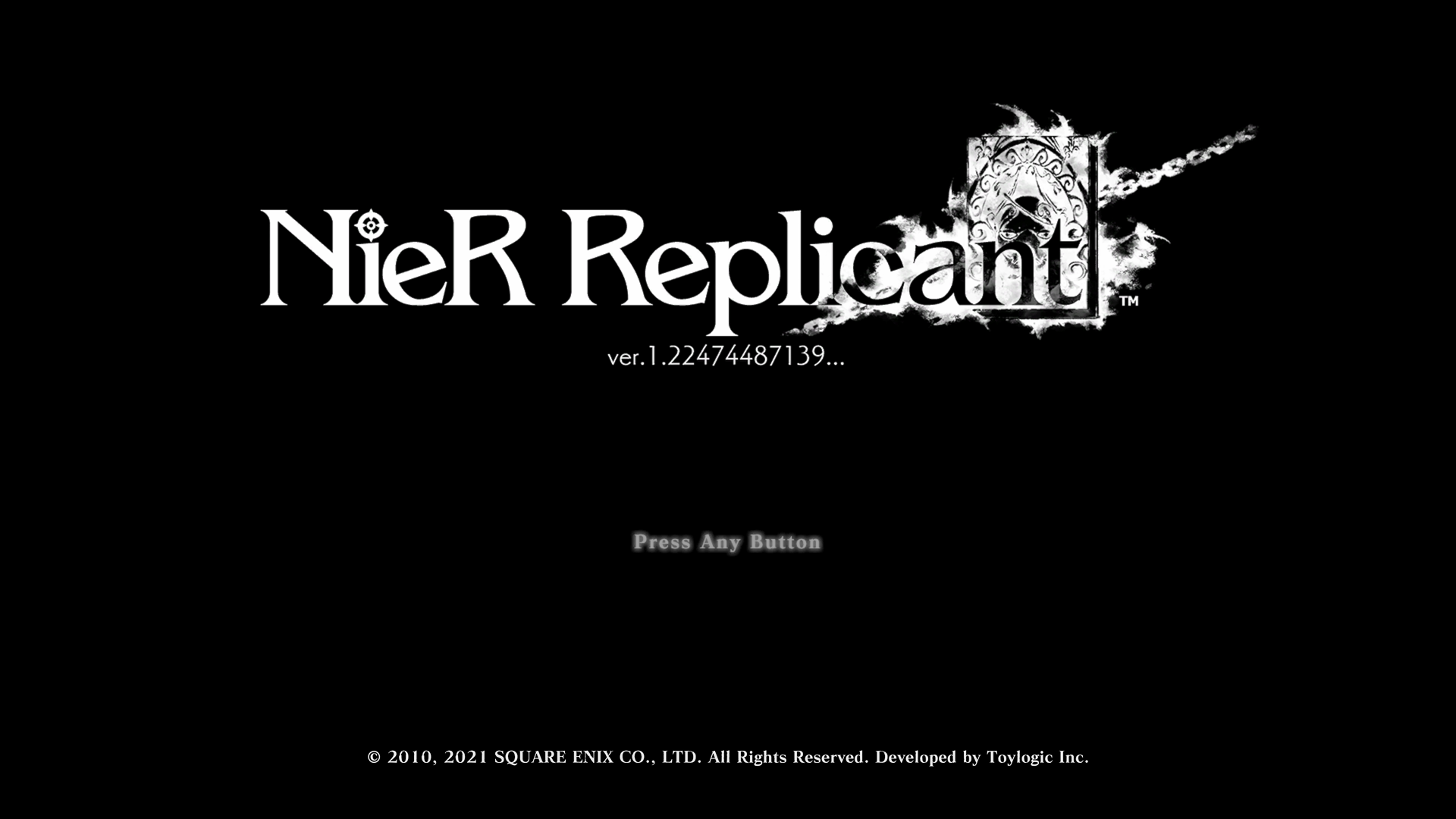 Nier Replicant Start Screen