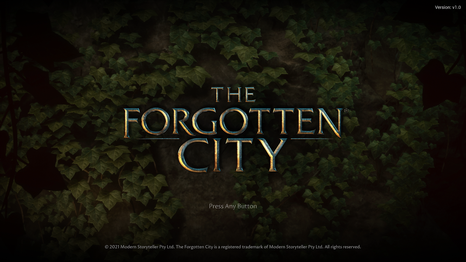 The Forgotten City Title Screen